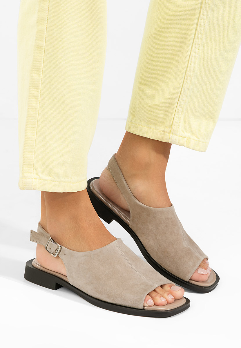 Béžové kožené sandály Saryna