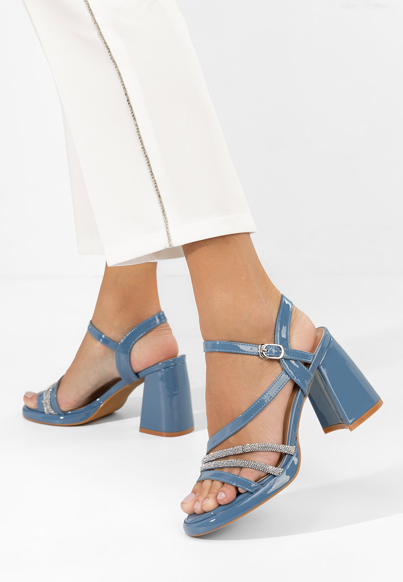 Modré sandály na podpatku Bogdana