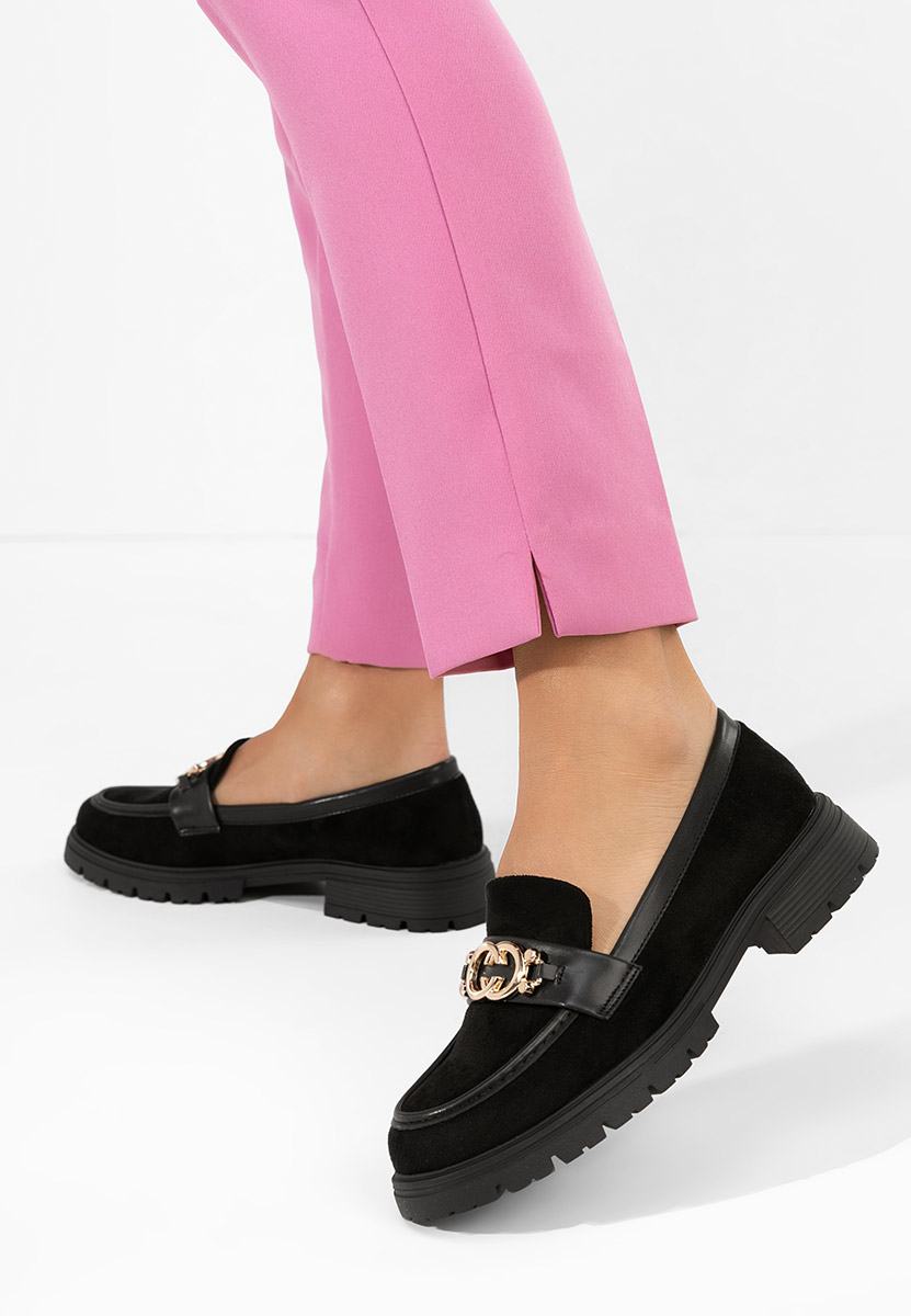 Černé mokasíny dámské Lenisia