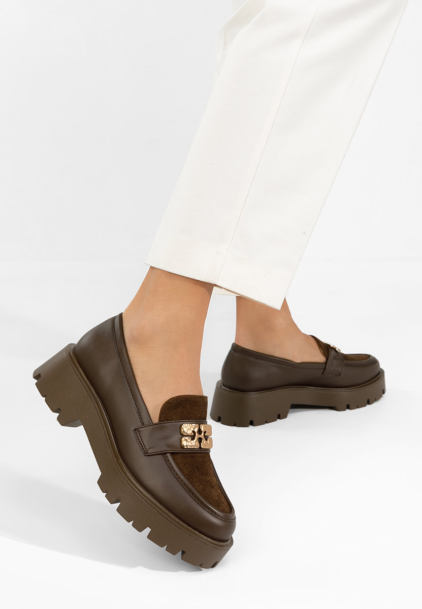 Hnedé mokasíny dámské Karamela