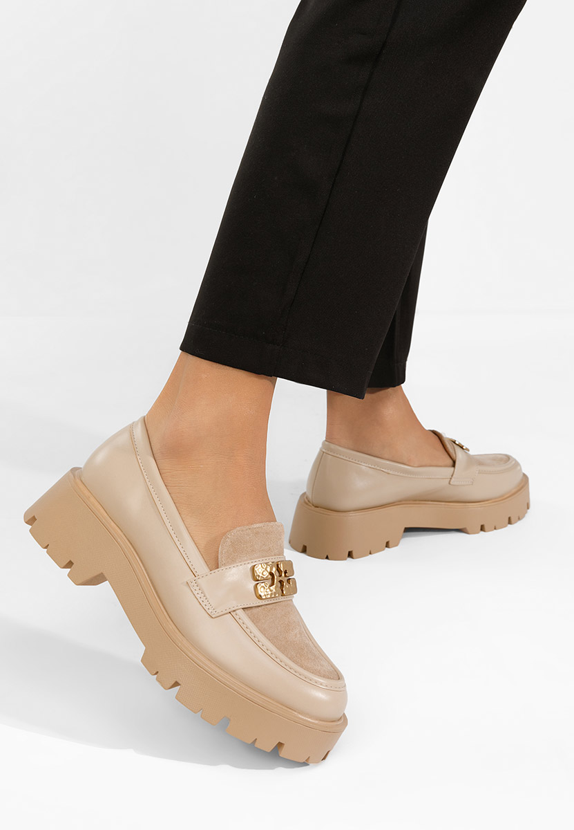 Khaki mokasíny dámské Karamela