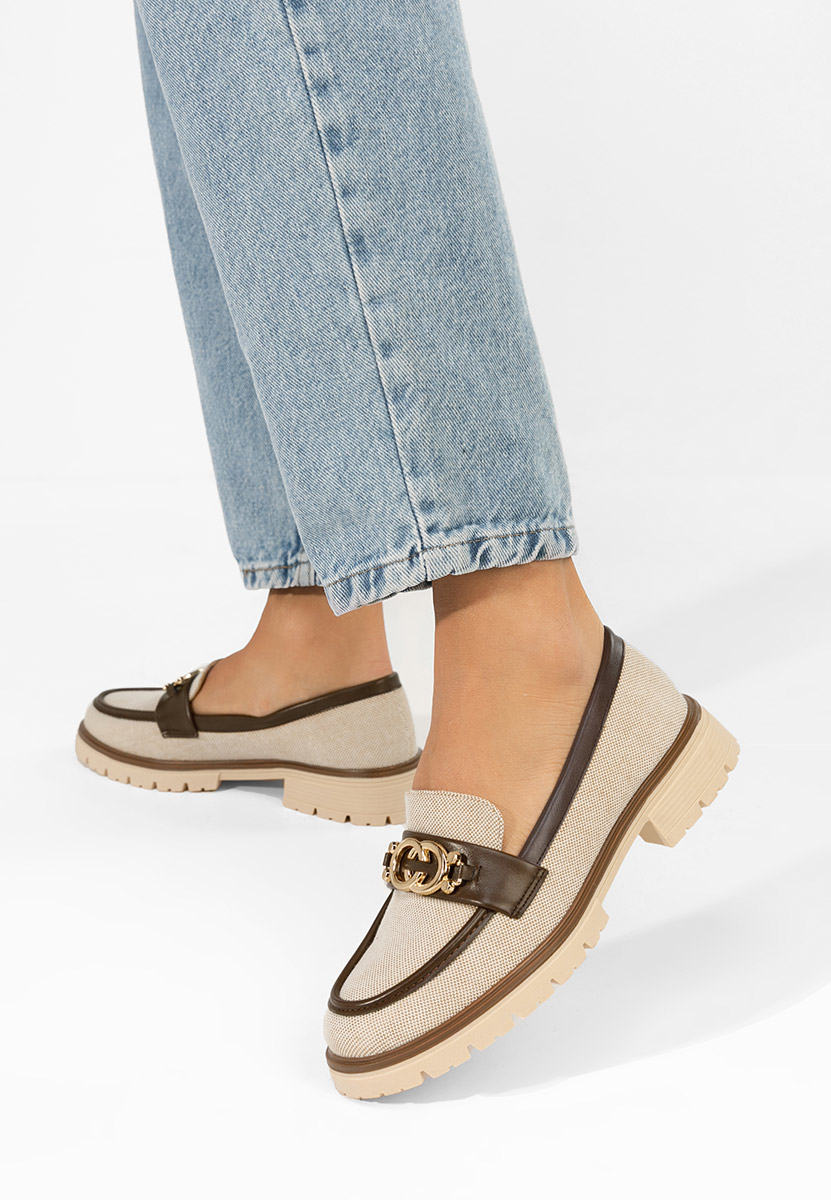 Béžové mokasíny dámské Lenisia