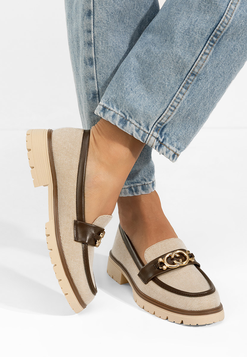 Béžové mokasíny dámské Lenisia