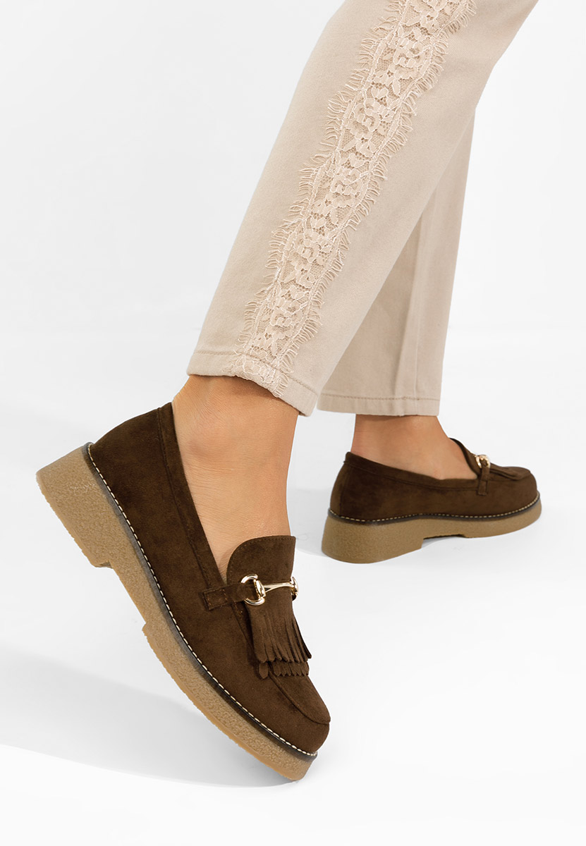 Hnedé dámské mokasíny Kemily