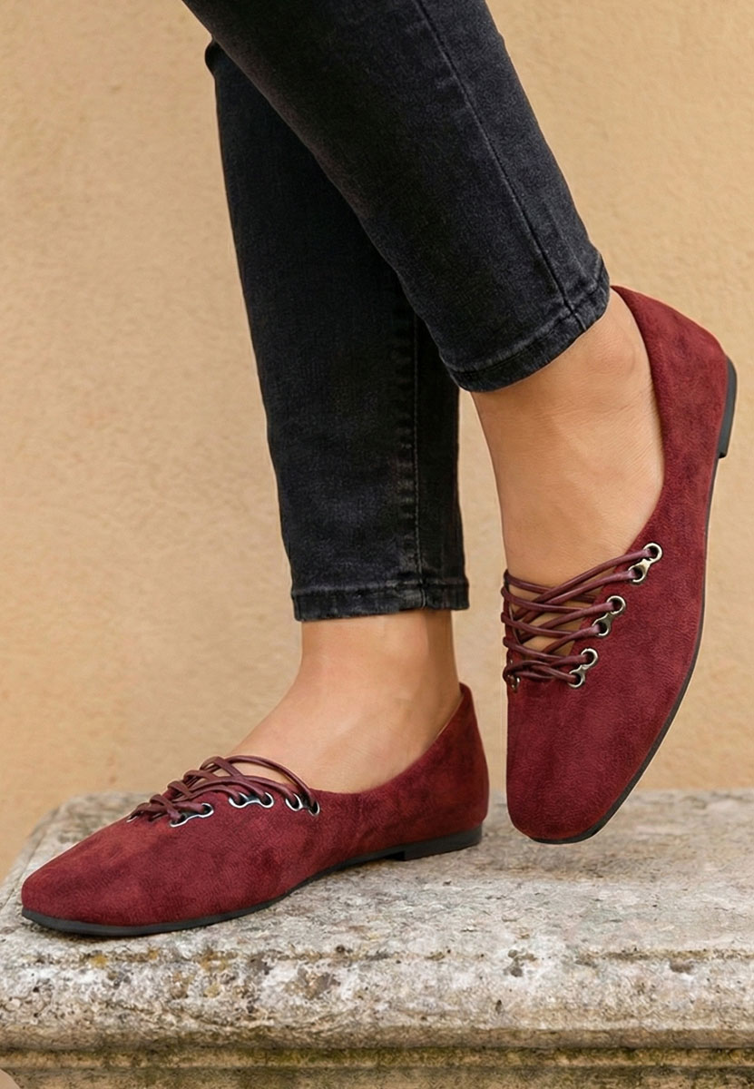 Červené dámské baleríny Carela