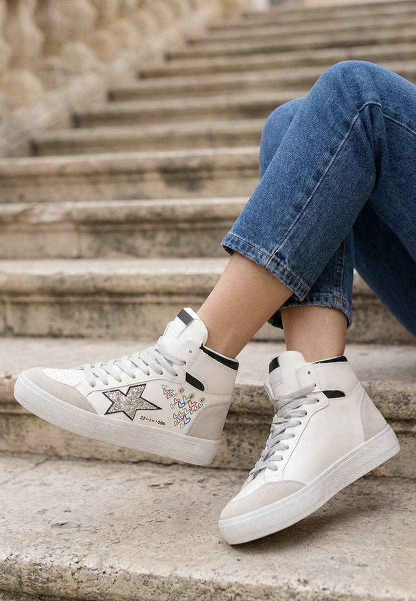 Bílé kotníkové tenisky Morella