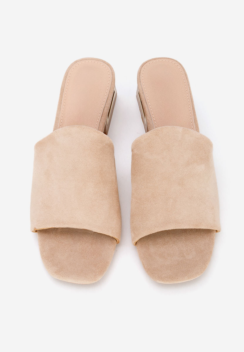 Khaki pantofle na podpatku Alesandria
