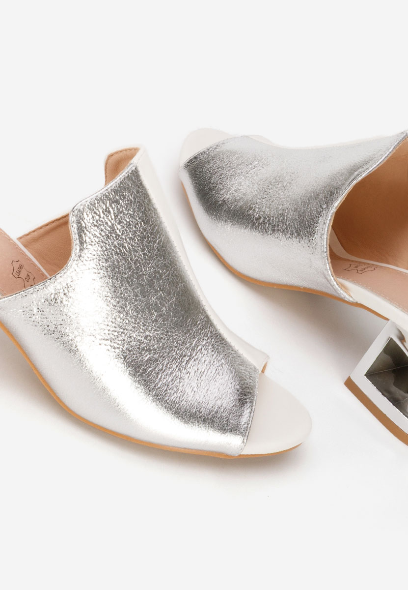 Bílé pantofle na podpatku Floriana V2