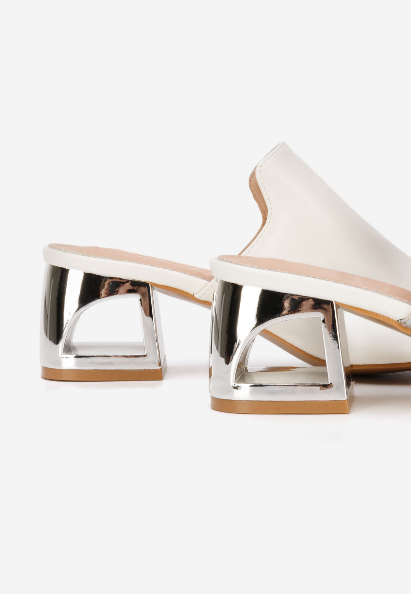 Bílé pantofle na podpatku Floriana V2