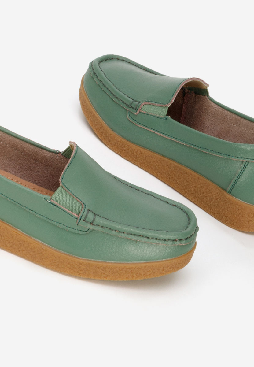 Zelené mokasíny dámské kožené Nerida
