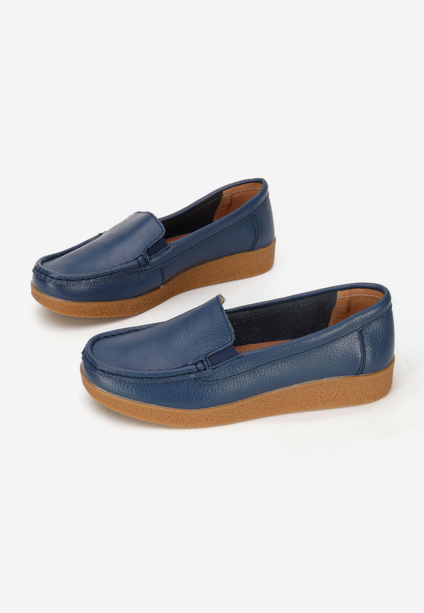 Tmavě modré mokasíny dámské kožené Nerida