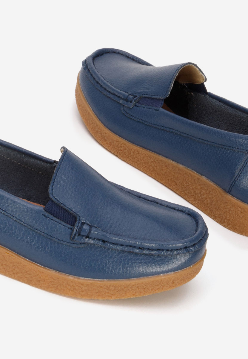 Tmavě modré mokasíny dámské kožené Nerida