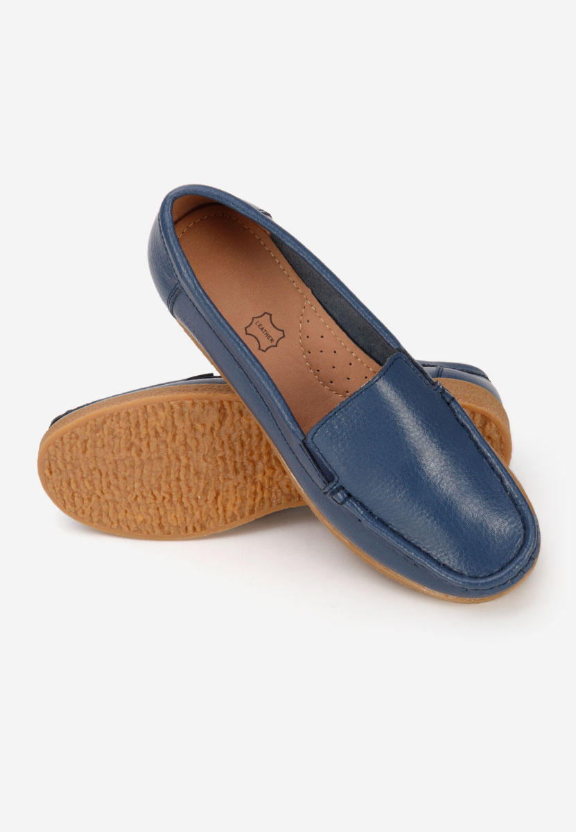 Tmavě modré mokasíny dámské kožené Nerida