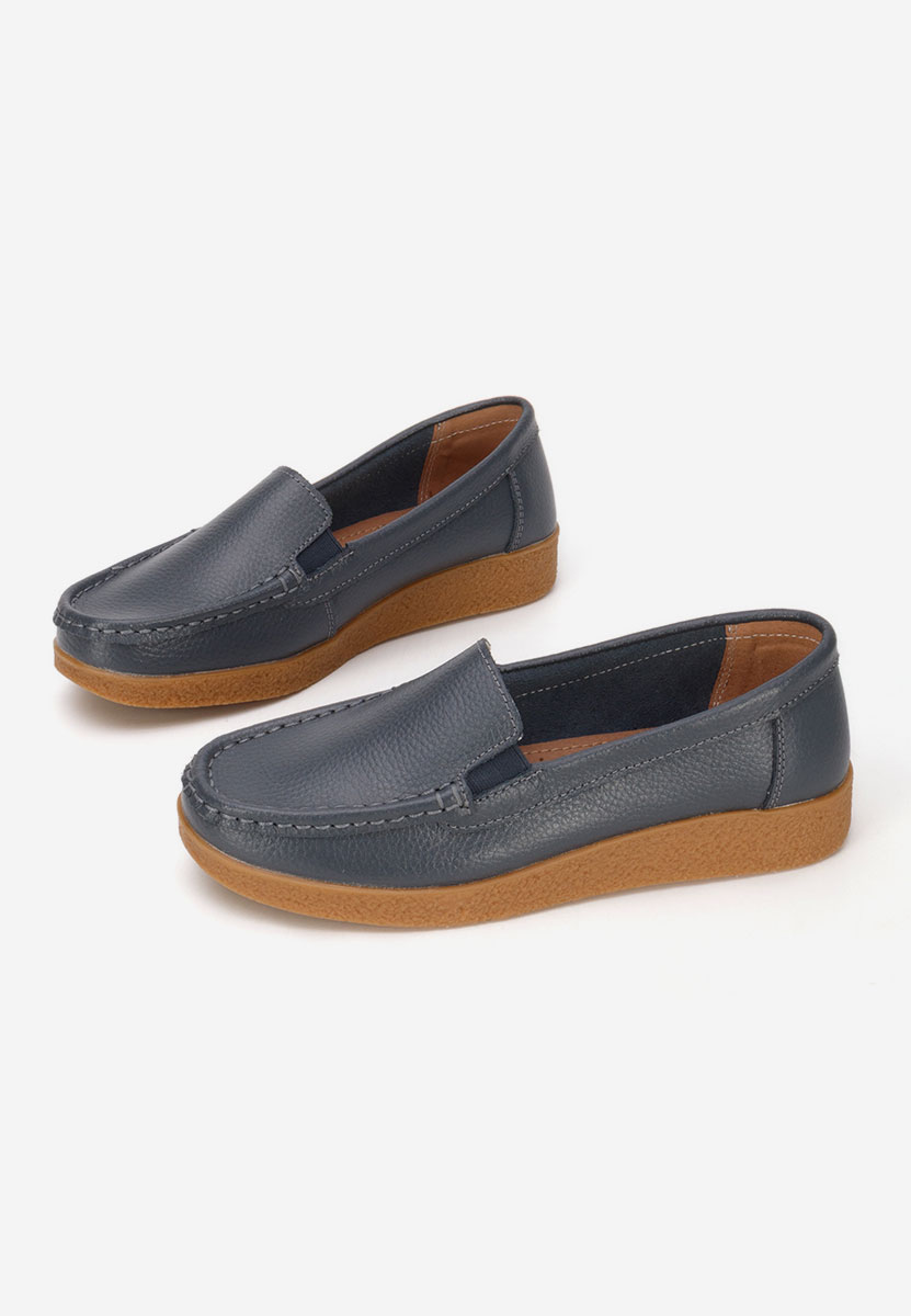 Šedé mokasíny dámské kožené Nerida