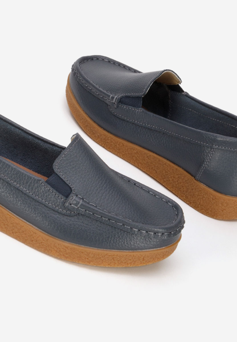 Šedé mokasíny dámské kožené Nerida