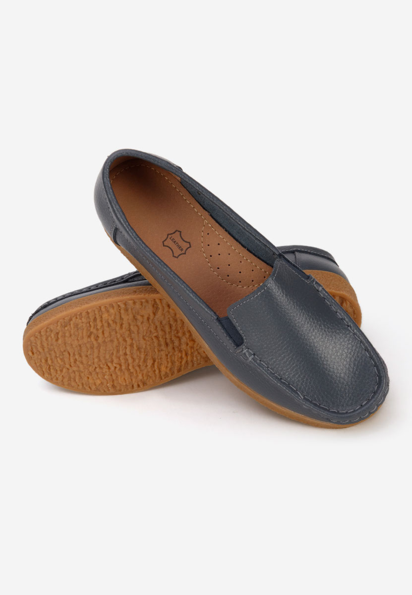 Šedé mokasíny dámské kožené Nerida