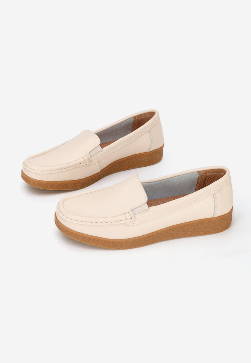 Béžové mokasíny dámské kožené Nerida