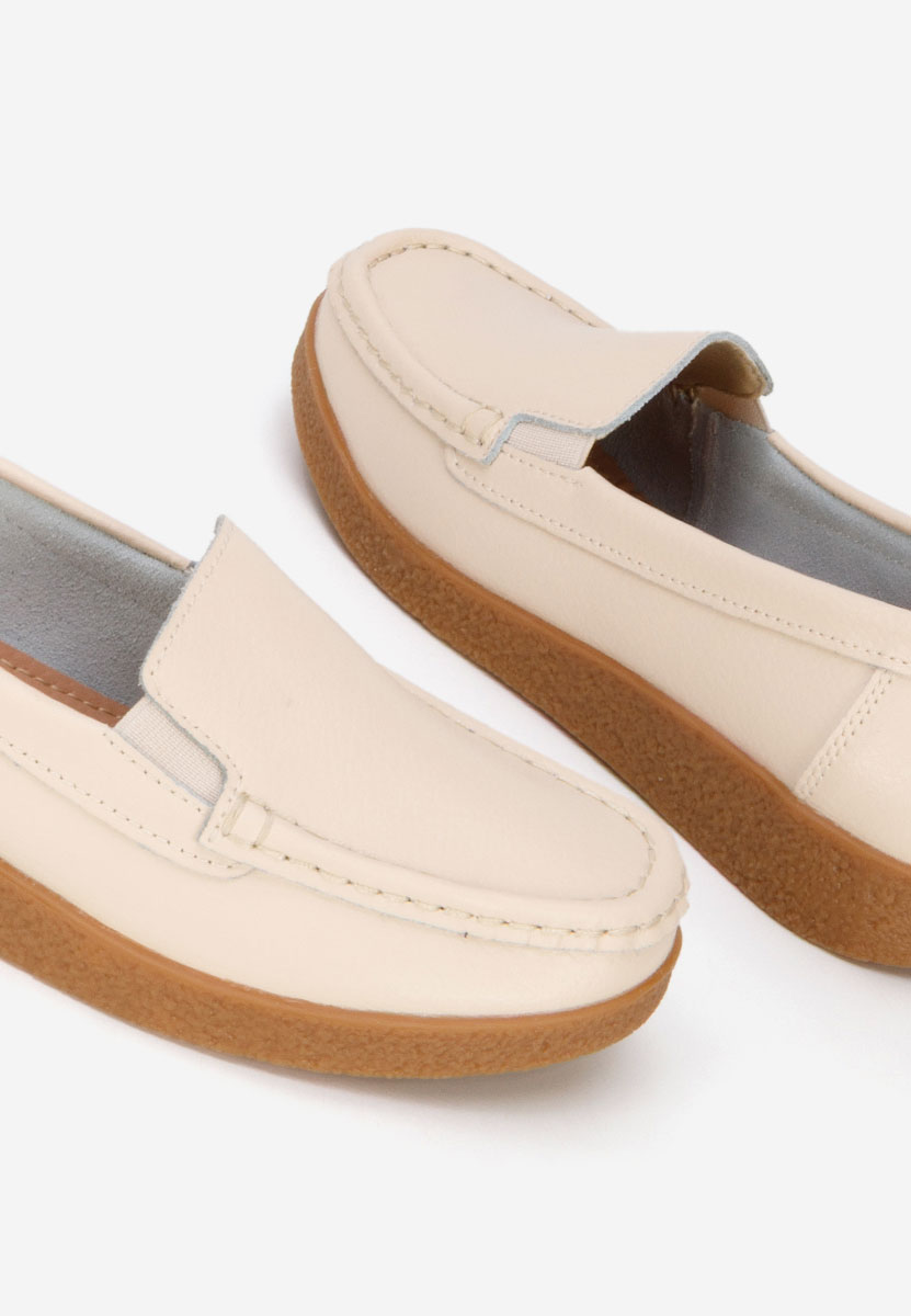 Béžové mokasíny dámské kožené Nerida