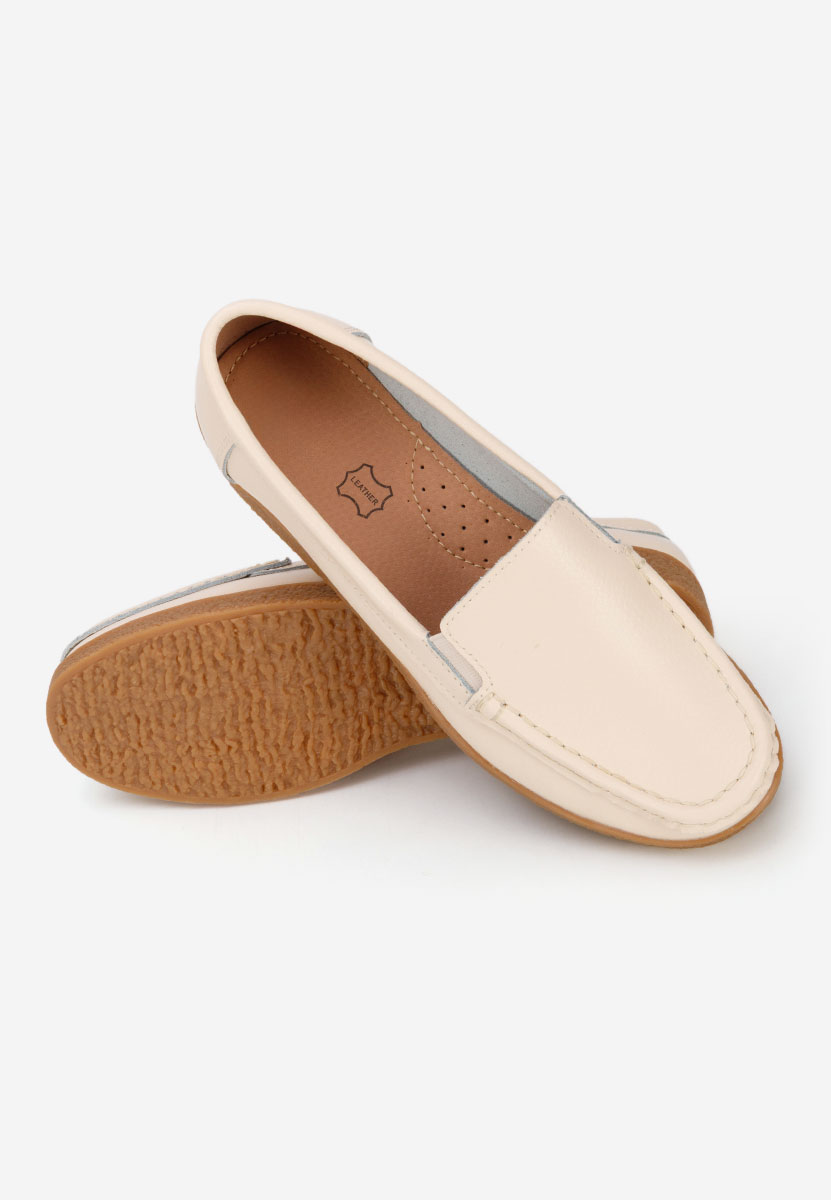 Béžové mokasíny dámské kožené Nerida