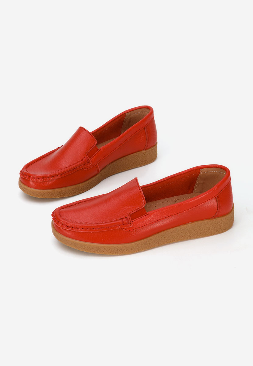 Červené mokasíny dámské kožené Nerida