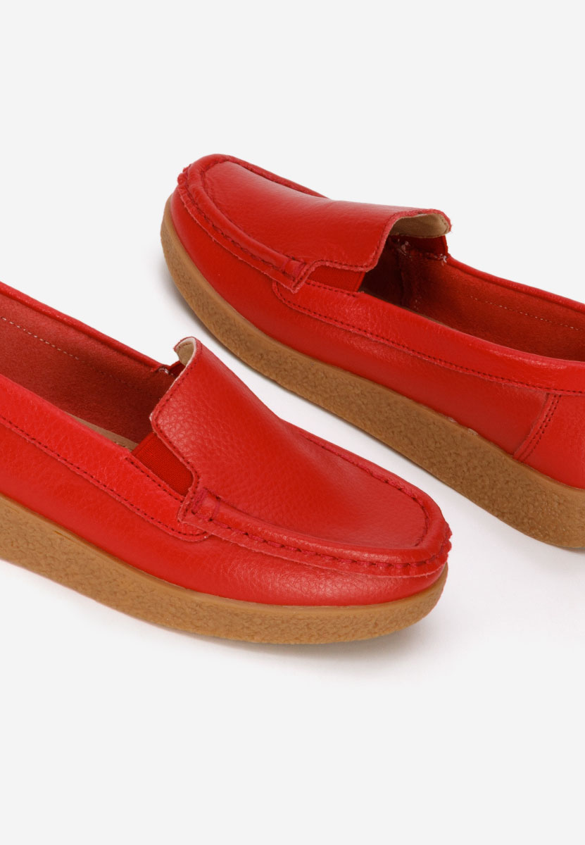 Červené mokasíny dámské kožené Nerida