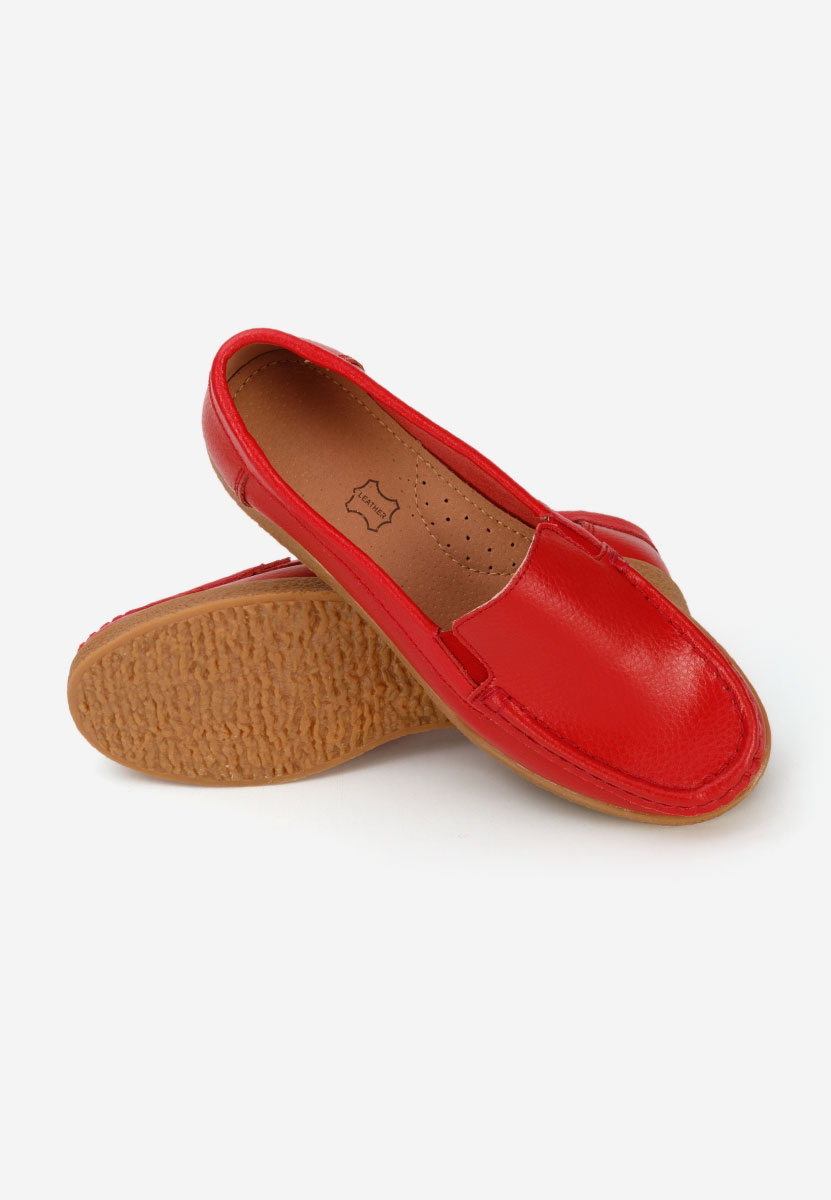 Červené mokasíny dámské kožené Nerida