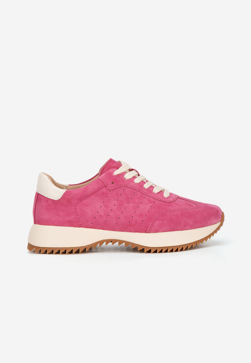 Fuchsiové kožené dámské sneakersy Yasminia