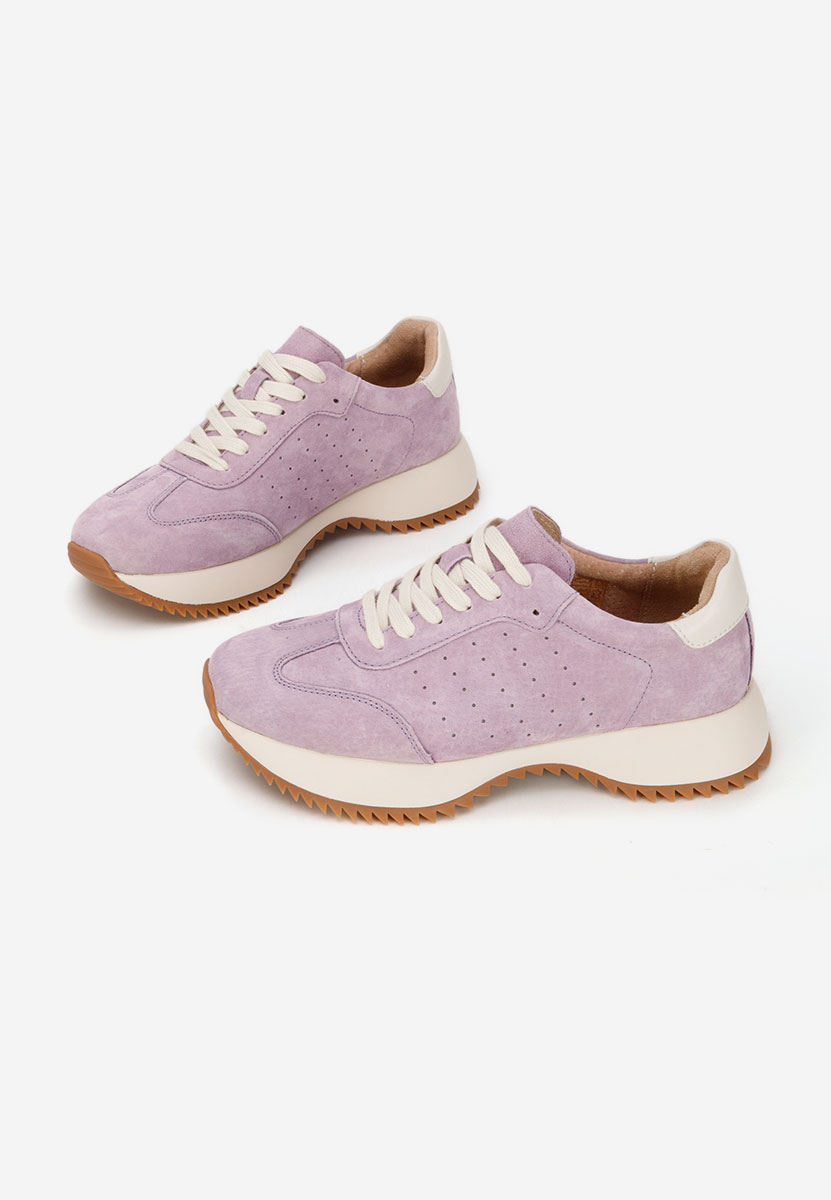 Fialové kožené dámské sneakersy Yasminia