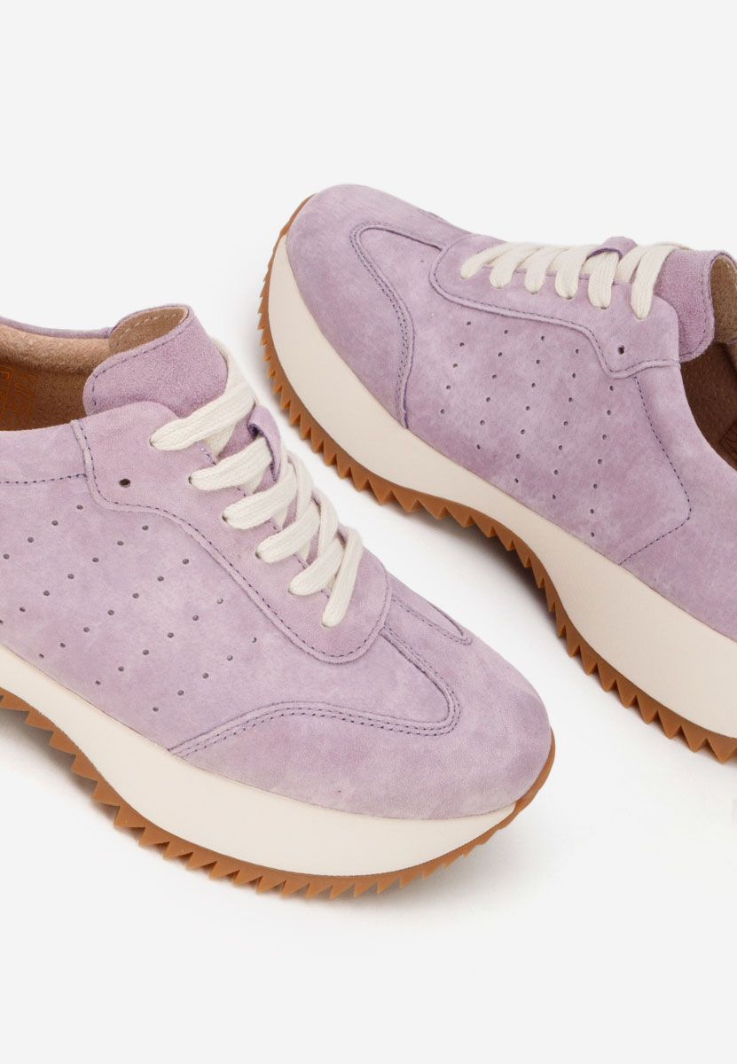 Fialové kožené dámské sneakersy Yasminia