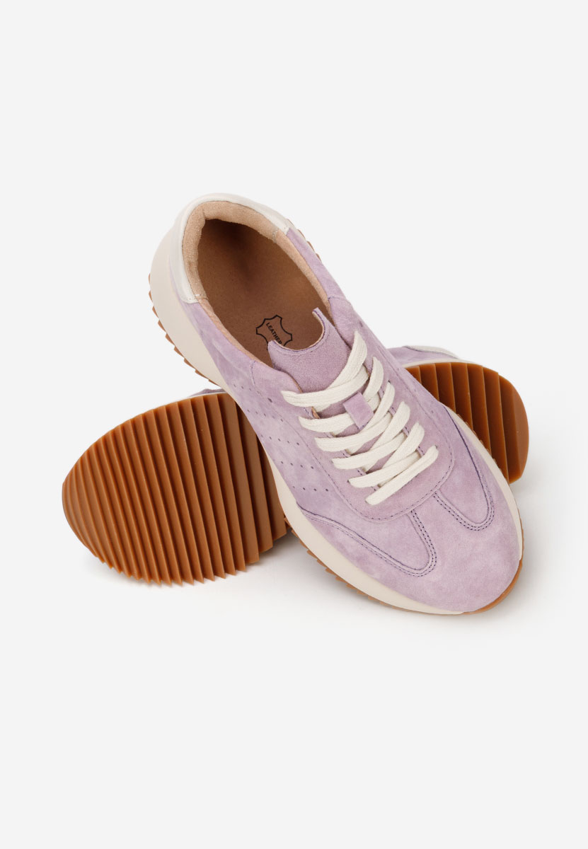 Fialové kožené dámské sneakersy Yasminia