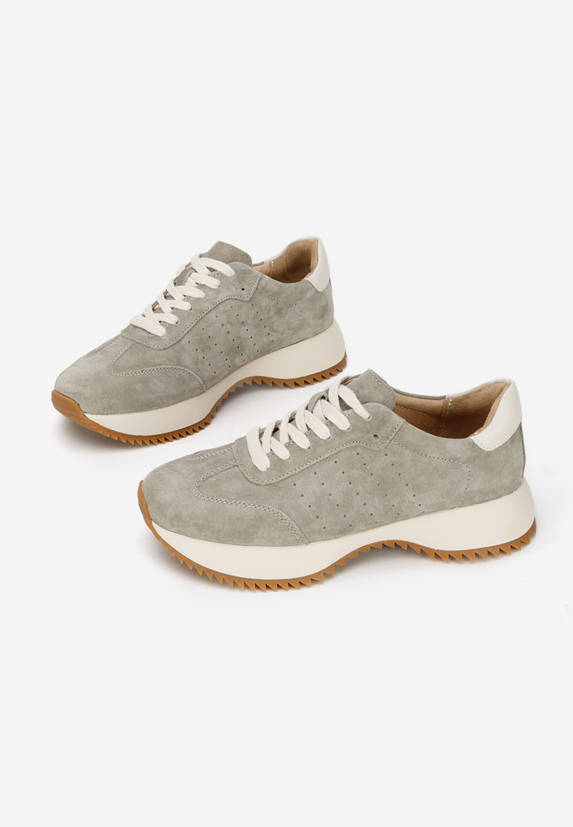 Šedé kožené dámské sneakersy Yasminia