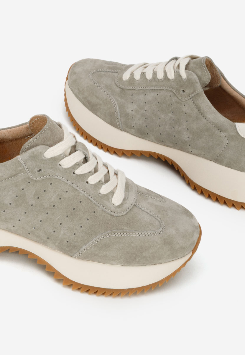 Šedé kožené dámské sneakersy Yasminia