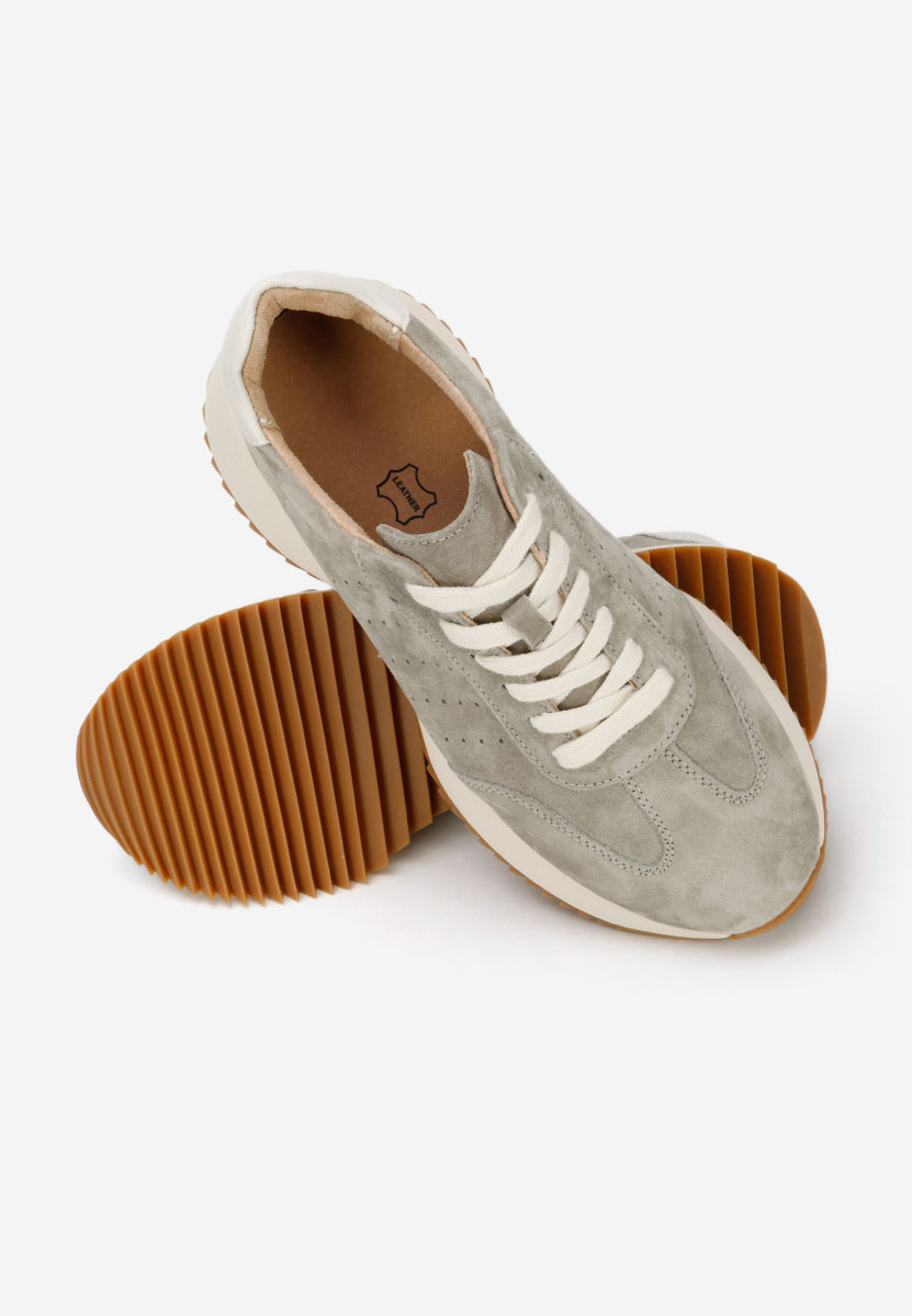 Šedé kožené dámské sneakersy Yasminia