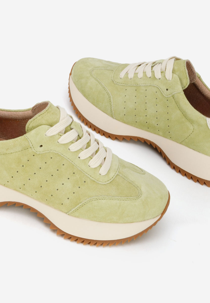Zelené kožené dámské sneakersy Yasminia