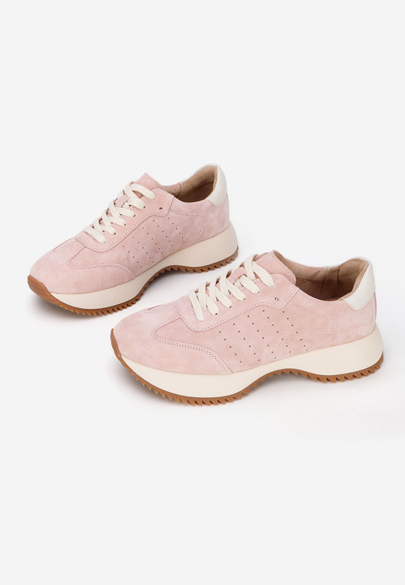 Ružové kožené dámské sneakersy Yasminia