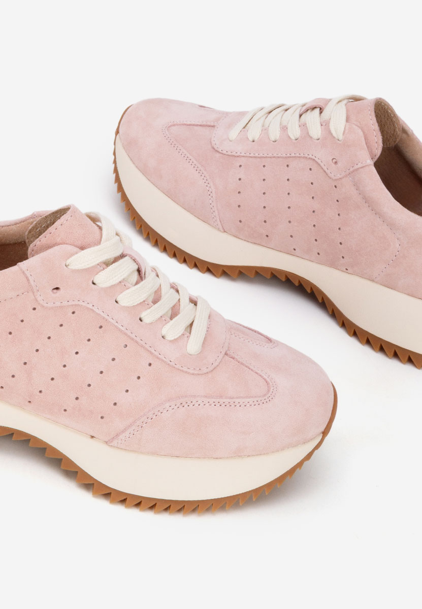 Ružové kožené dámské sneakersy Yasminia