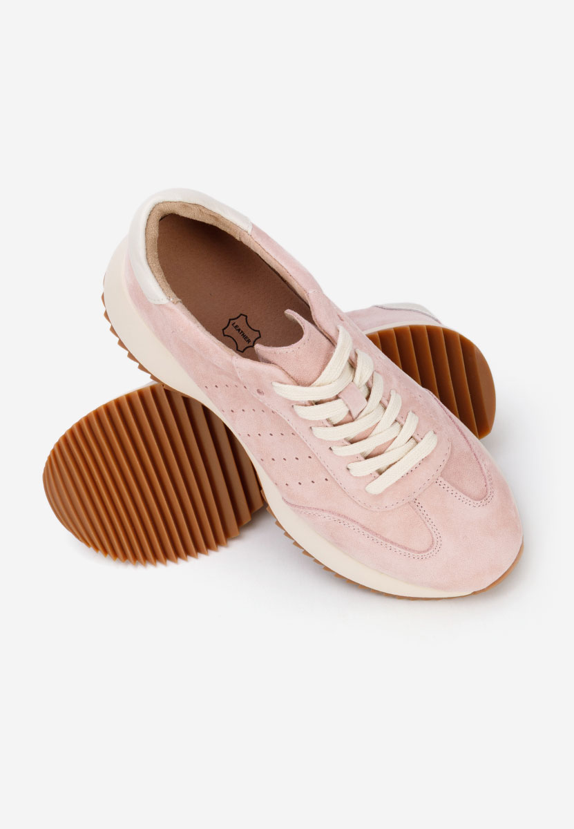 Ružové kožené dámské sneakersy Yasminia
