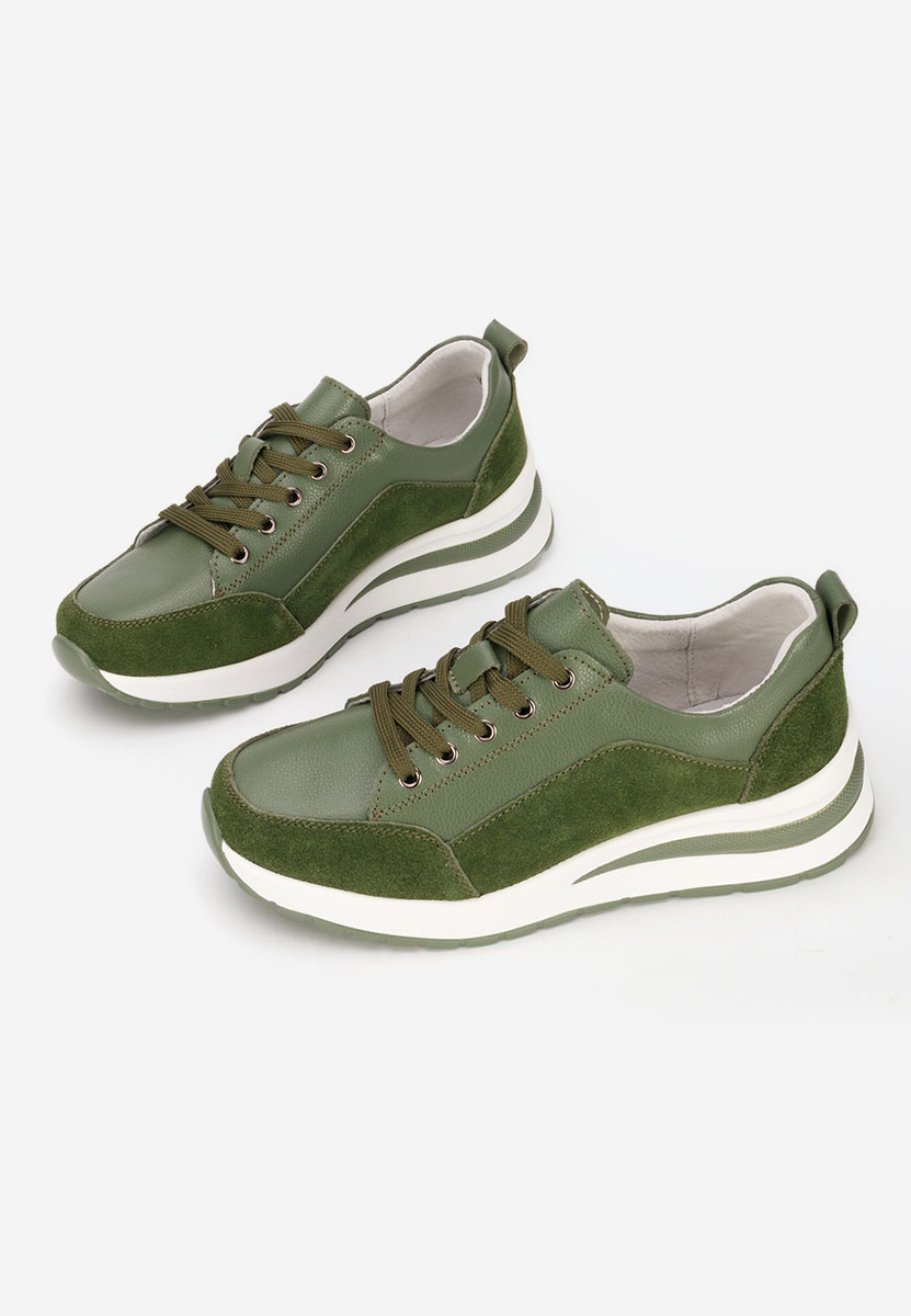 Zelené dámské tenisky na klínku Janelia