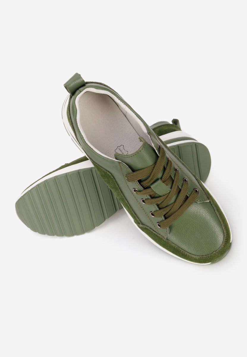 Zelené dámské tenisky na klínku Janelia