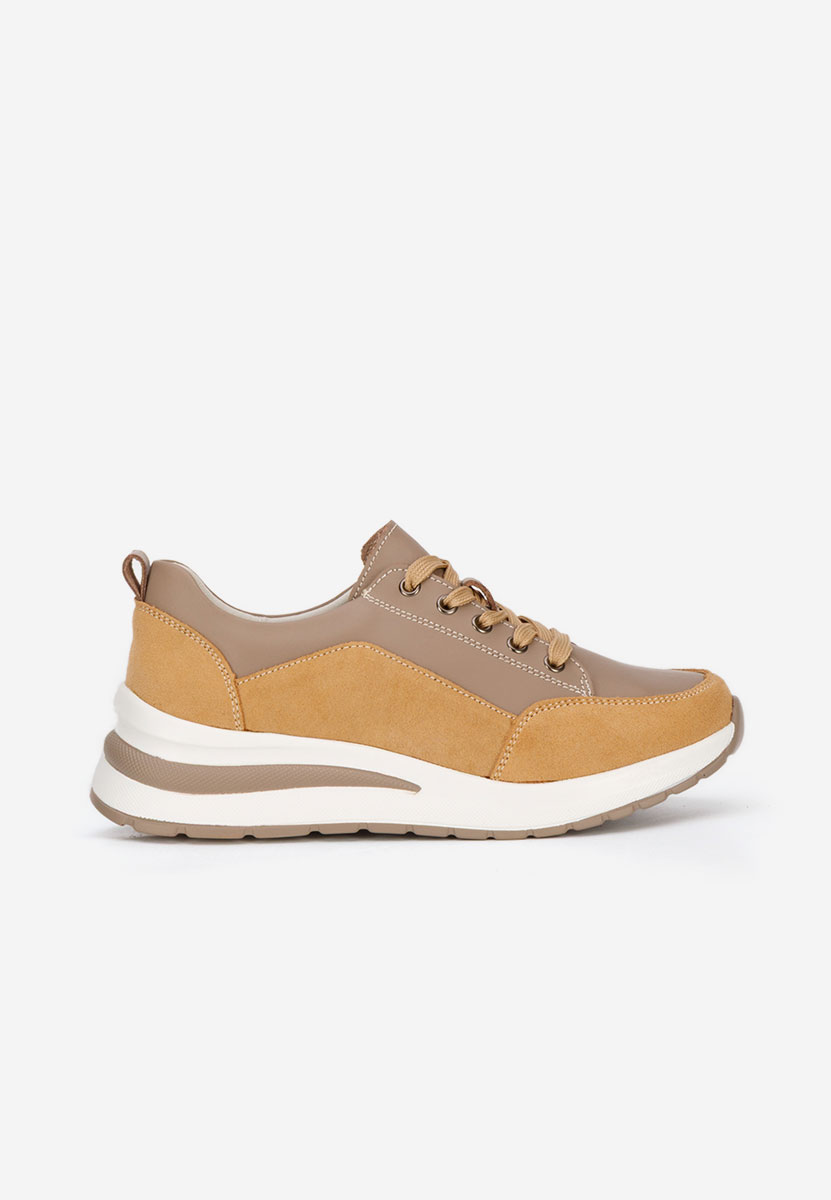 Béžové dámské tenisky na klínku Janelia