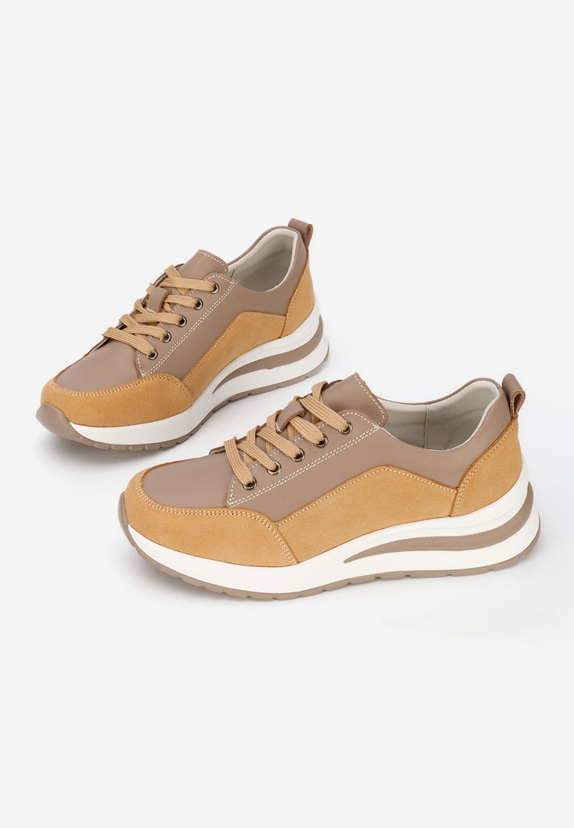 Béžové dámské tenisky na klínku Janelia