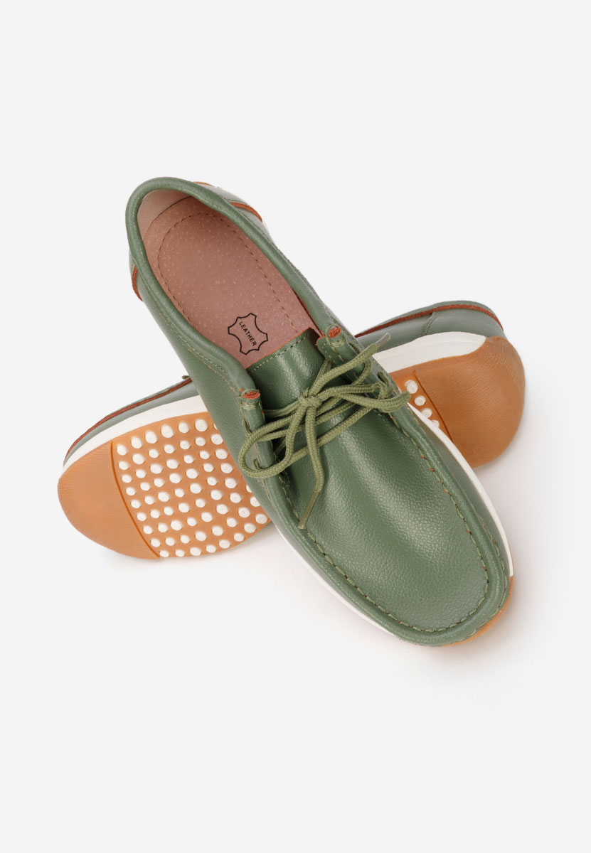 Zelené mokasíny dámské kožené Solenia