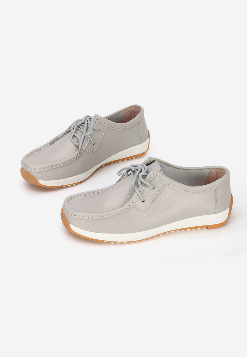 Šedé mokasíny dámské kožené Solenia