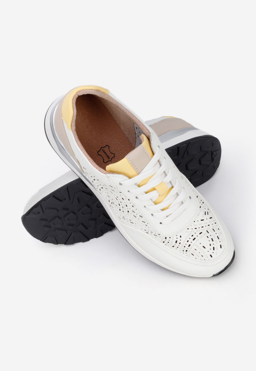 Bílé kožené dámské sneakersy Ellania V2