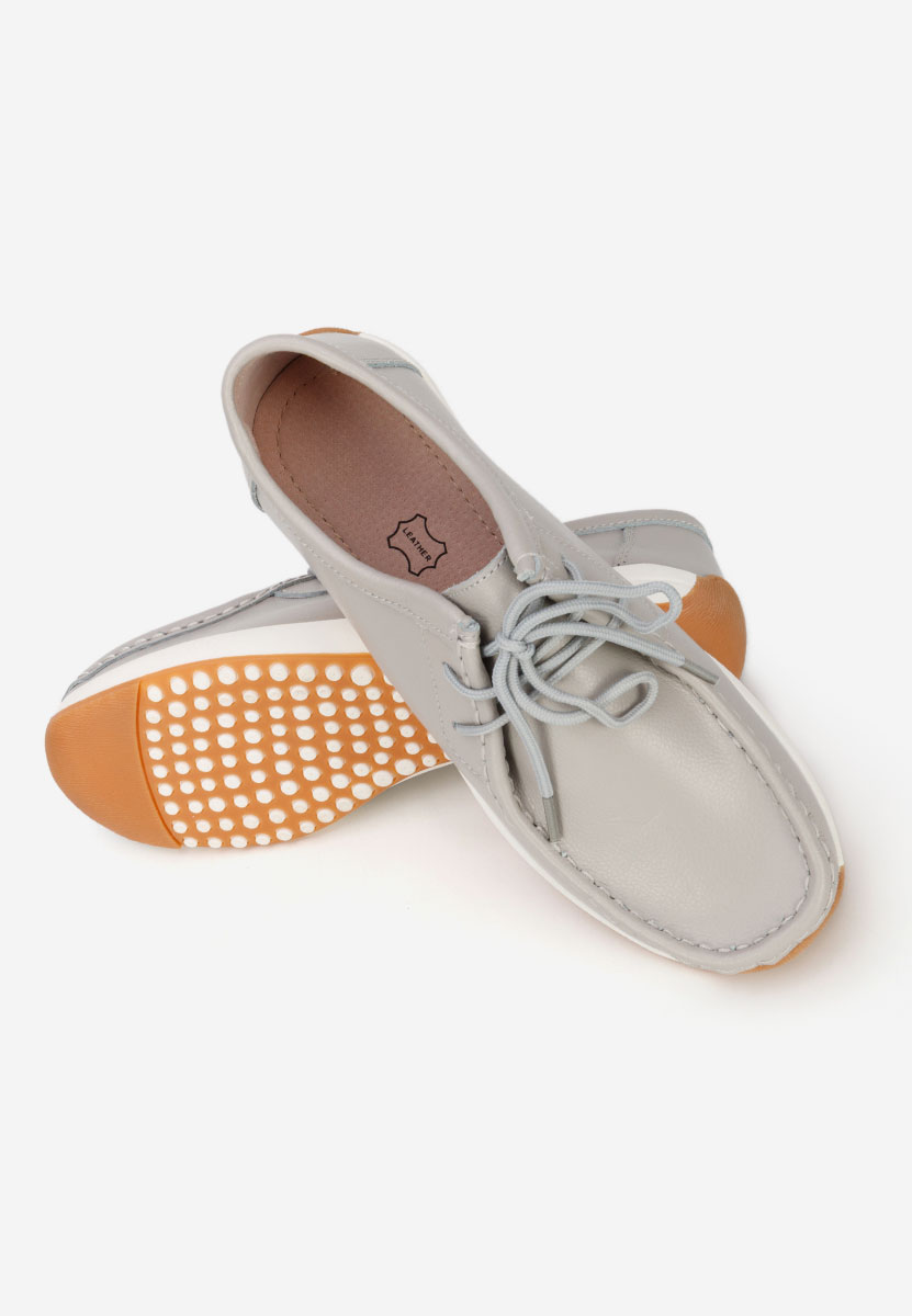 Šedé mokasíny dámské kožené Solenia