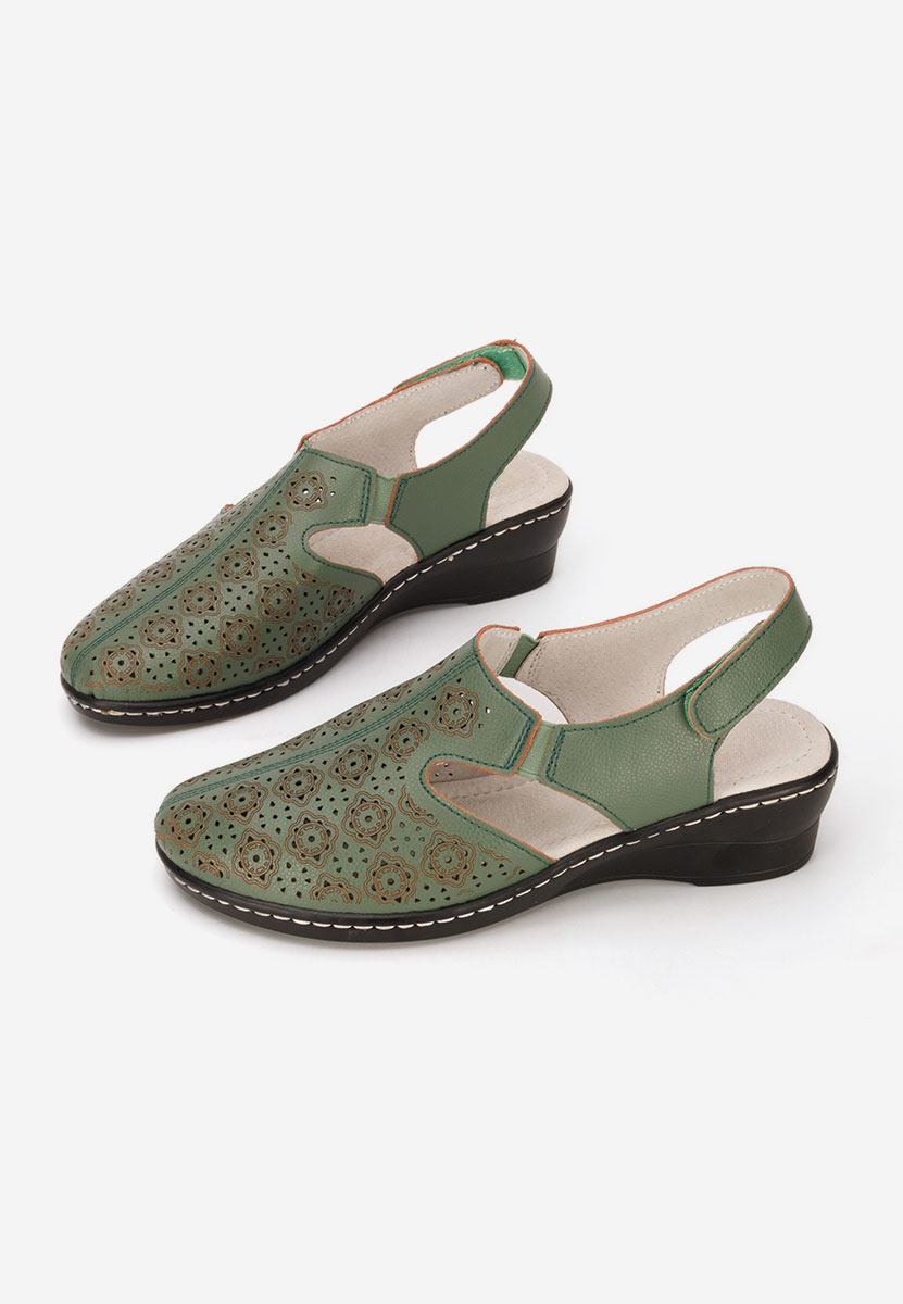 Zelené lodičky s otevřenou pätou Ofelya