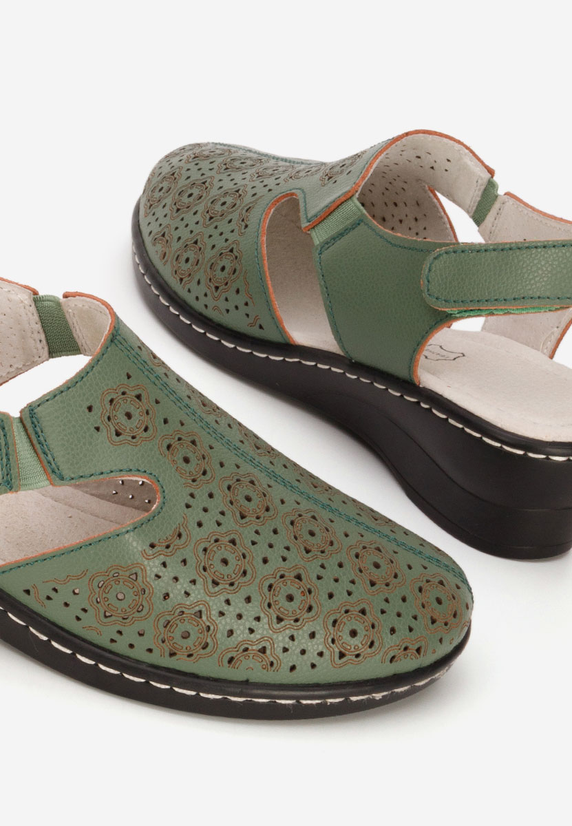 Zelené lodičky s otevřenou pätou Ofelya