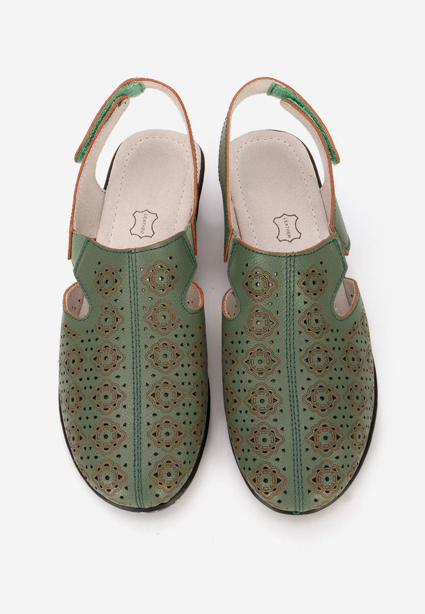 Zelené lodičky s otevřenou pätou Ofelya