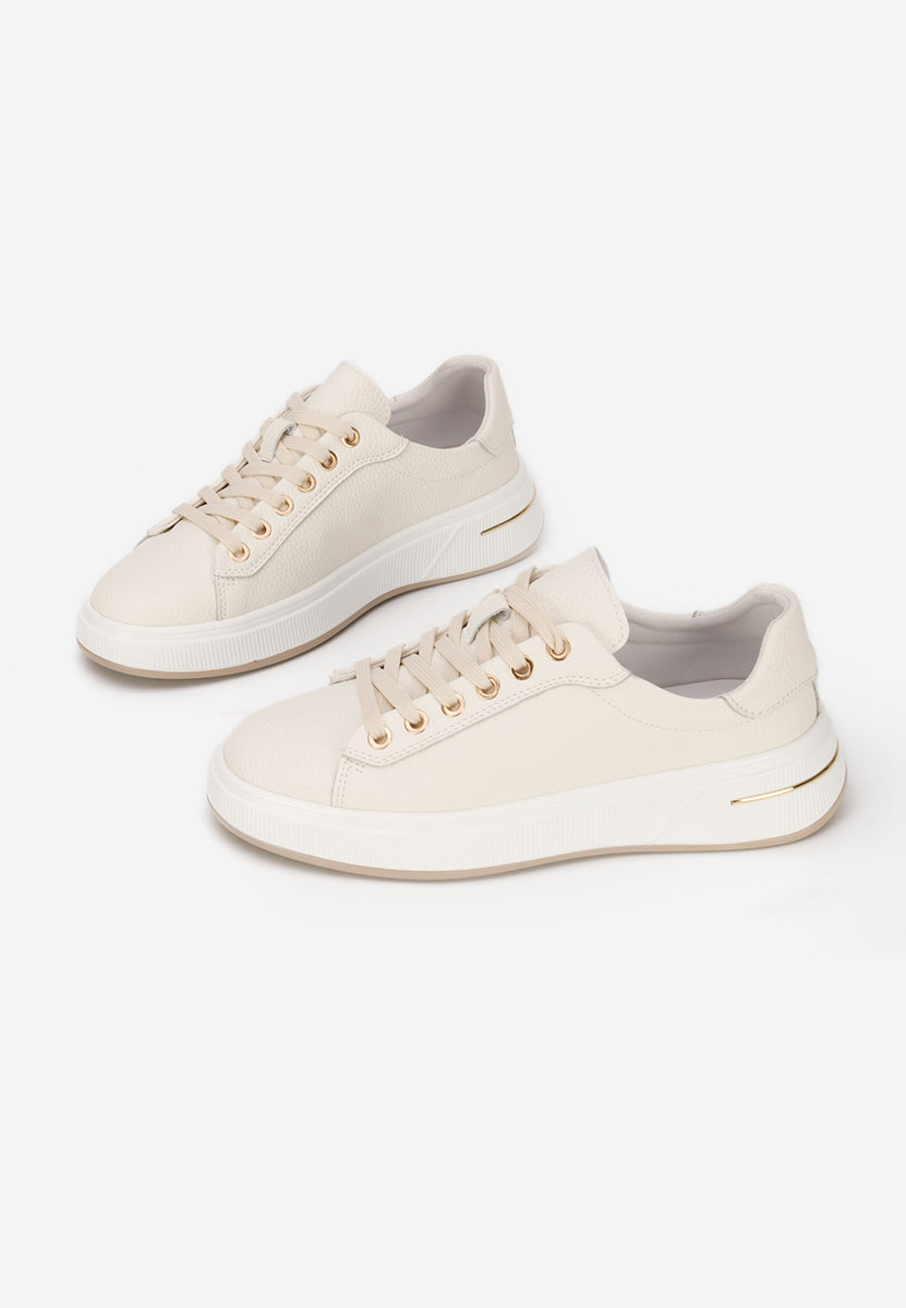 Béžové kožené dámské sneakersy Issabel