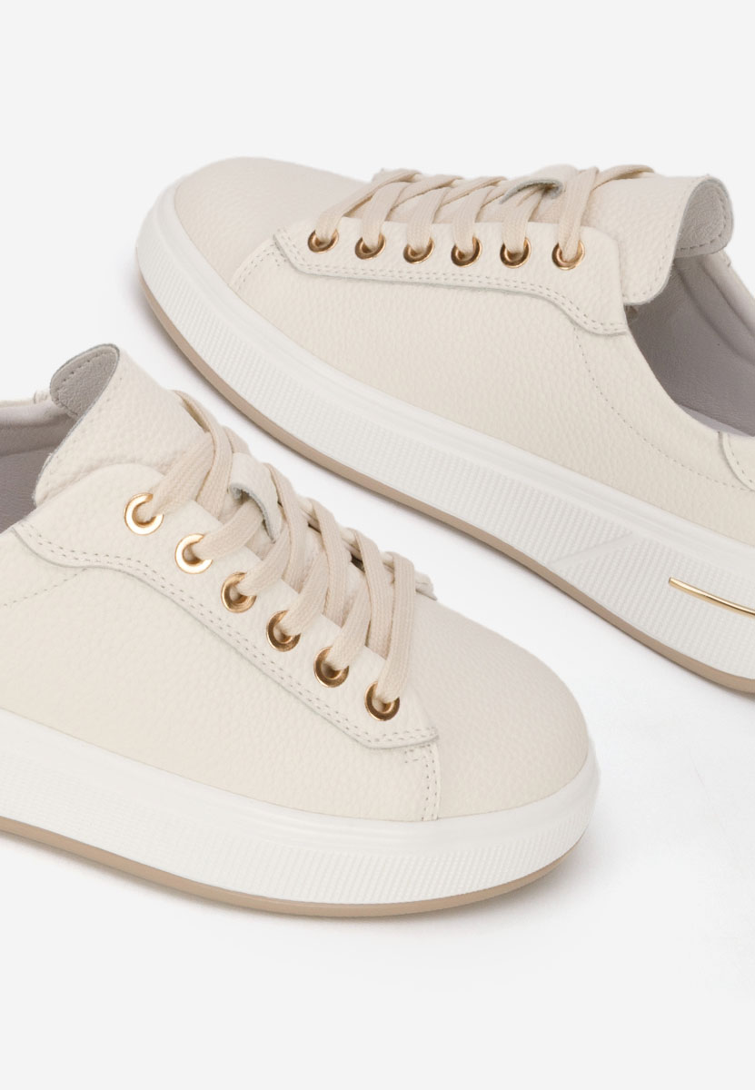 Béžové kožené dámské sneakersy Issabel
